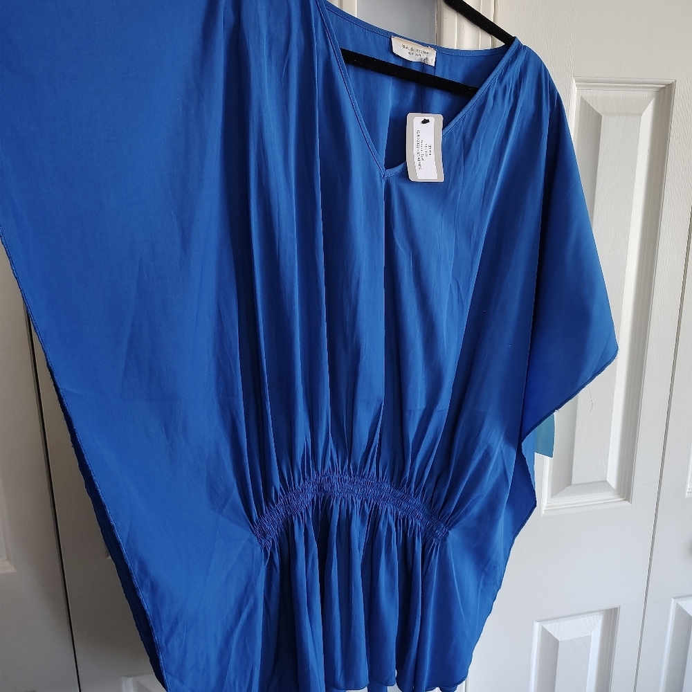 Lola & Sophie Blue Butterfly Style Beach Coverup Top S - Picture 2 of 9